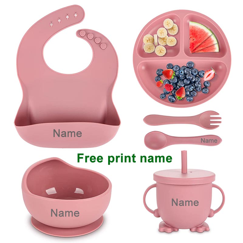 Baby Food Menu - 맞춤형 이름 아기 수유 세트, 실리콘