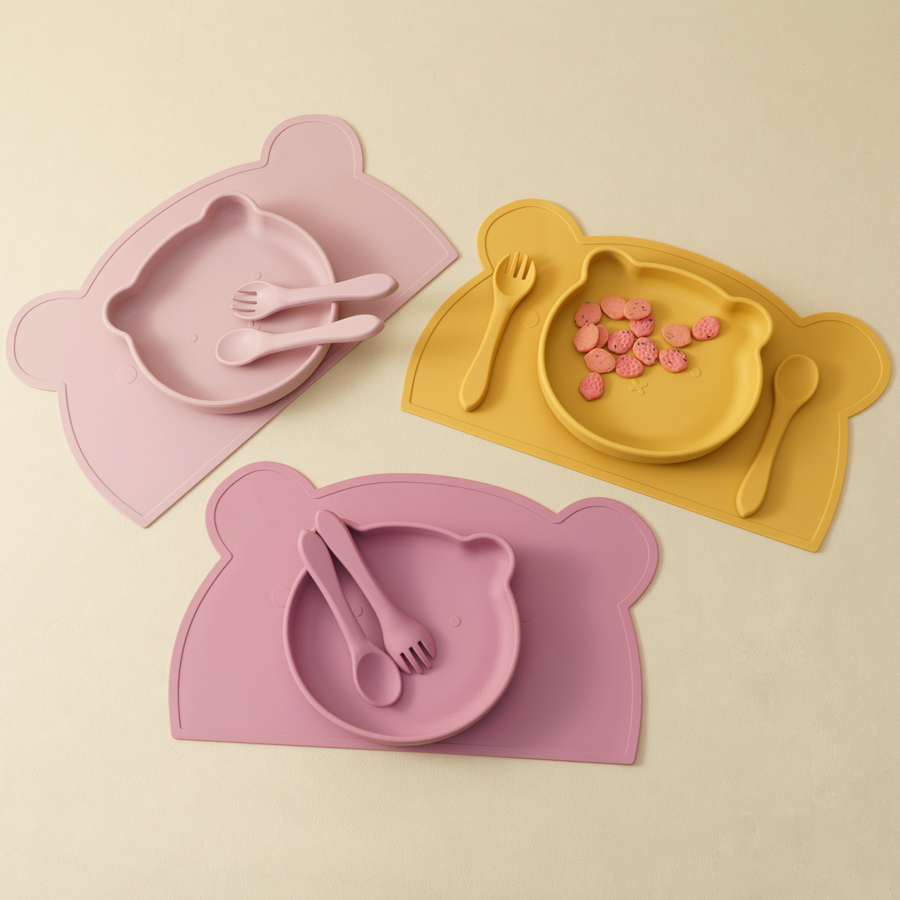BPA 무료 4PCS 실리콘 어린이 식기 아기 먹이 세 - Baby Food Menu 리뷰 및 가격