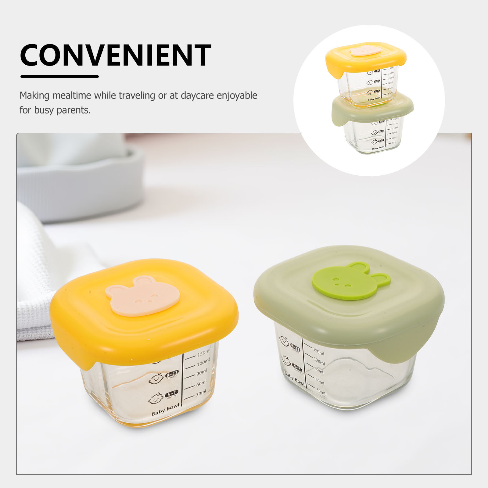 2개 세트, 아기용 식품 보관 용기, 누수 방지, 재사 - Baby Food Jars With Lids 리뷰 및 가격