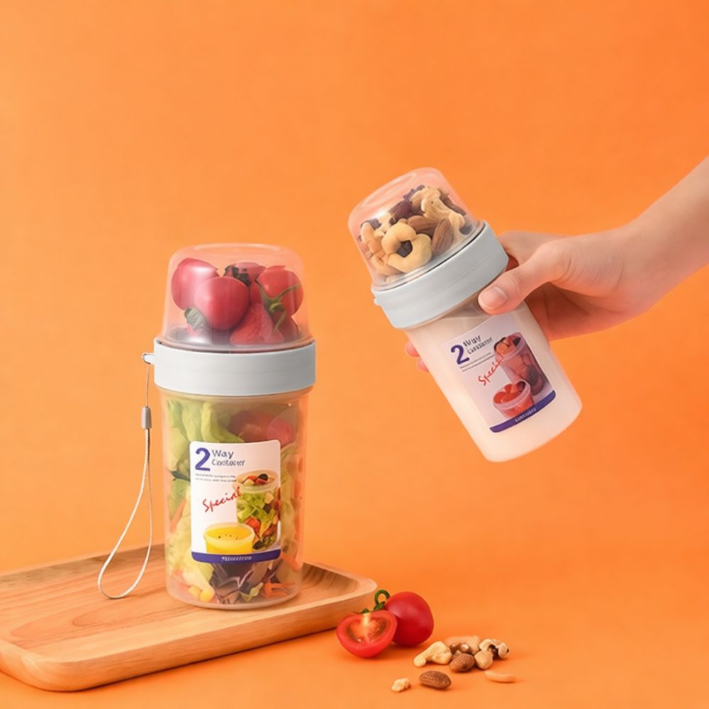 휴대용 이중층 보관 상자, 밀폐 용기. 요구르트, 샐러 - Baby Food Jars With Lids 리뷰 및 가격